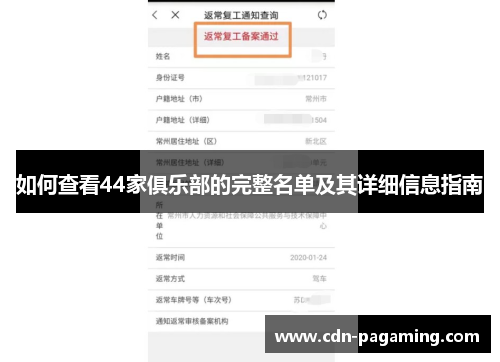 如何查看44家俱乐部的完整名单及其详细信息指南